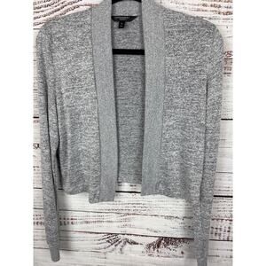 Womens Banana Republic Luxe Spun Gray Crop Open Front Knit Cardigan Career Sz XS